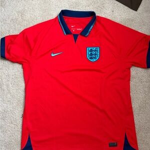 Nike Men's Red and Blue England Soccer Jersey